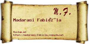 Madarasi Fabióla névjegykártya